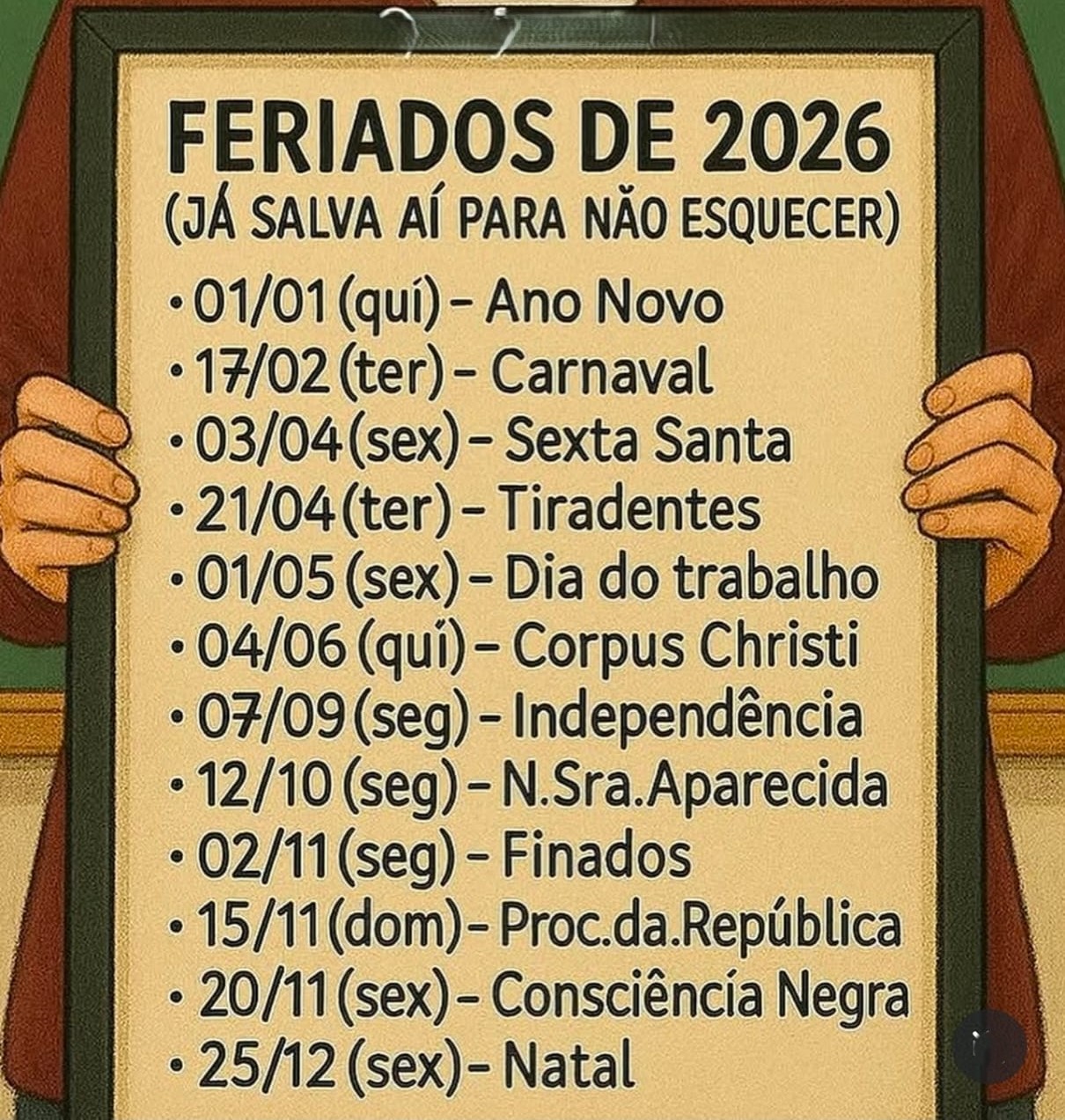 FERIADOS 2026!!