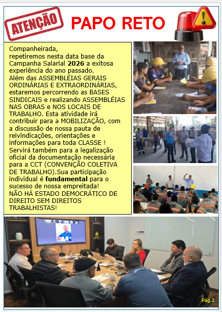 PÁGINA 3 DO NOSSO BOLETIM DA CAMPANHA SALARIAL 2026!